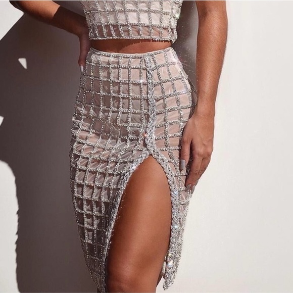 RARE meshki diamond rope skirt - Picture 2 of 3